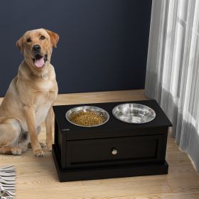 Large Elevated Dog Bowls with Storage Drawer Containing 11L Capacity