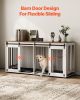 VEVOR 72" Dog Crate Furniture for 2 Dogs, Double Dog Crate Furniture with Double Sliding Doors, Large Dog Crate TV Stand with Removable Tray