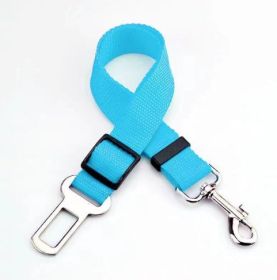 Retractable Dog Safety Belt Car Safety Belt For Pet Dog Supplies Car Safety Buckle (Option: Sky Blue)