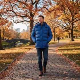 Helios The Heated Coat (Color: Navy-XL, size: Extra Large)