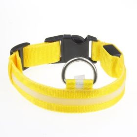 LED Luminous Pet Dog Collar Night (Option: Yellow Light-S)